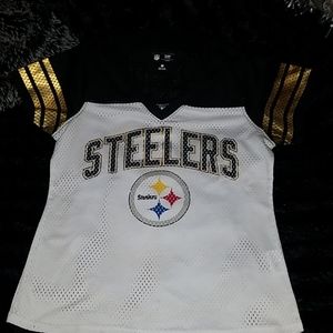 NWOT!  STEELERS Mesh Women's Jersey Style Tshirt!!